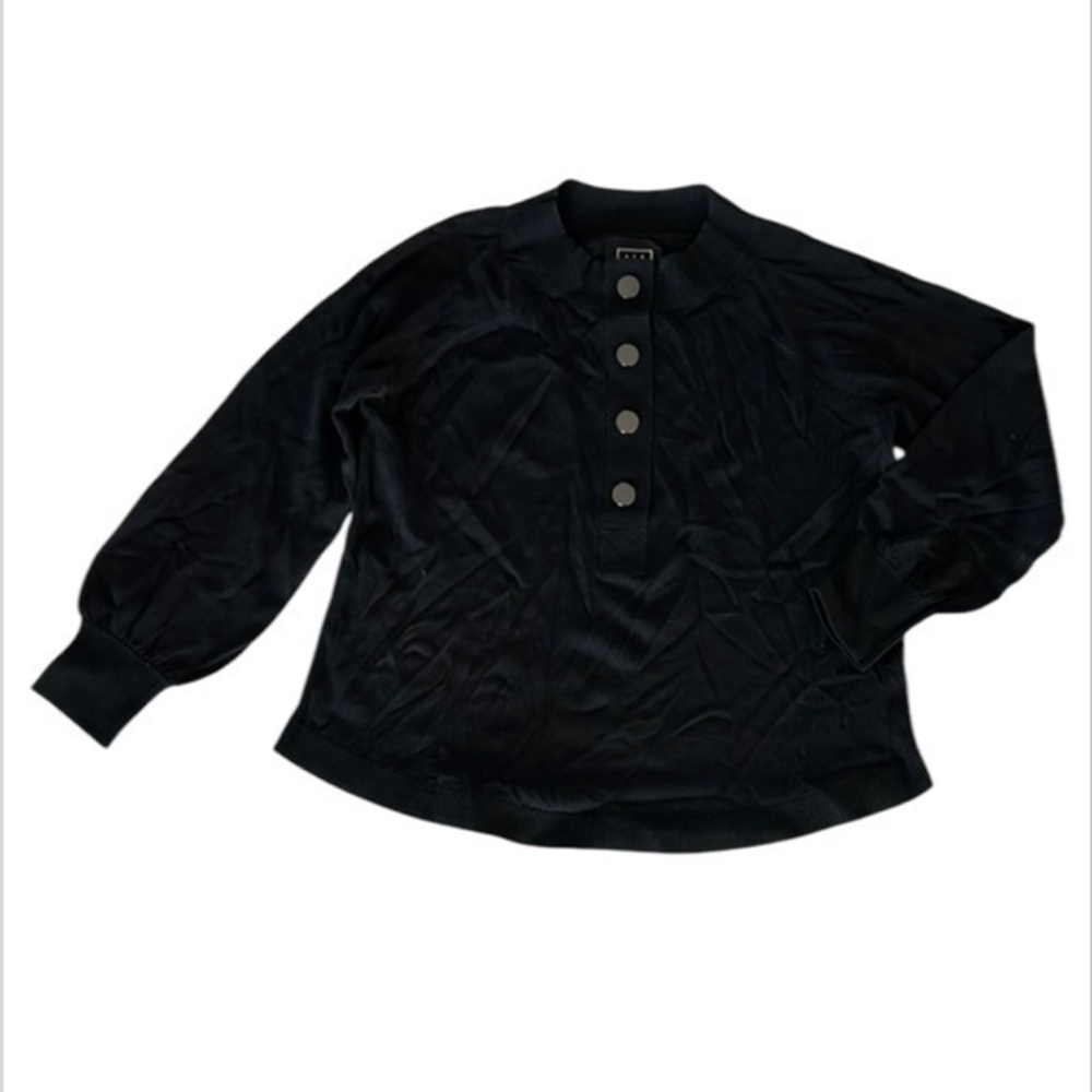 AYR black 1/2 button pull over top henley size XS